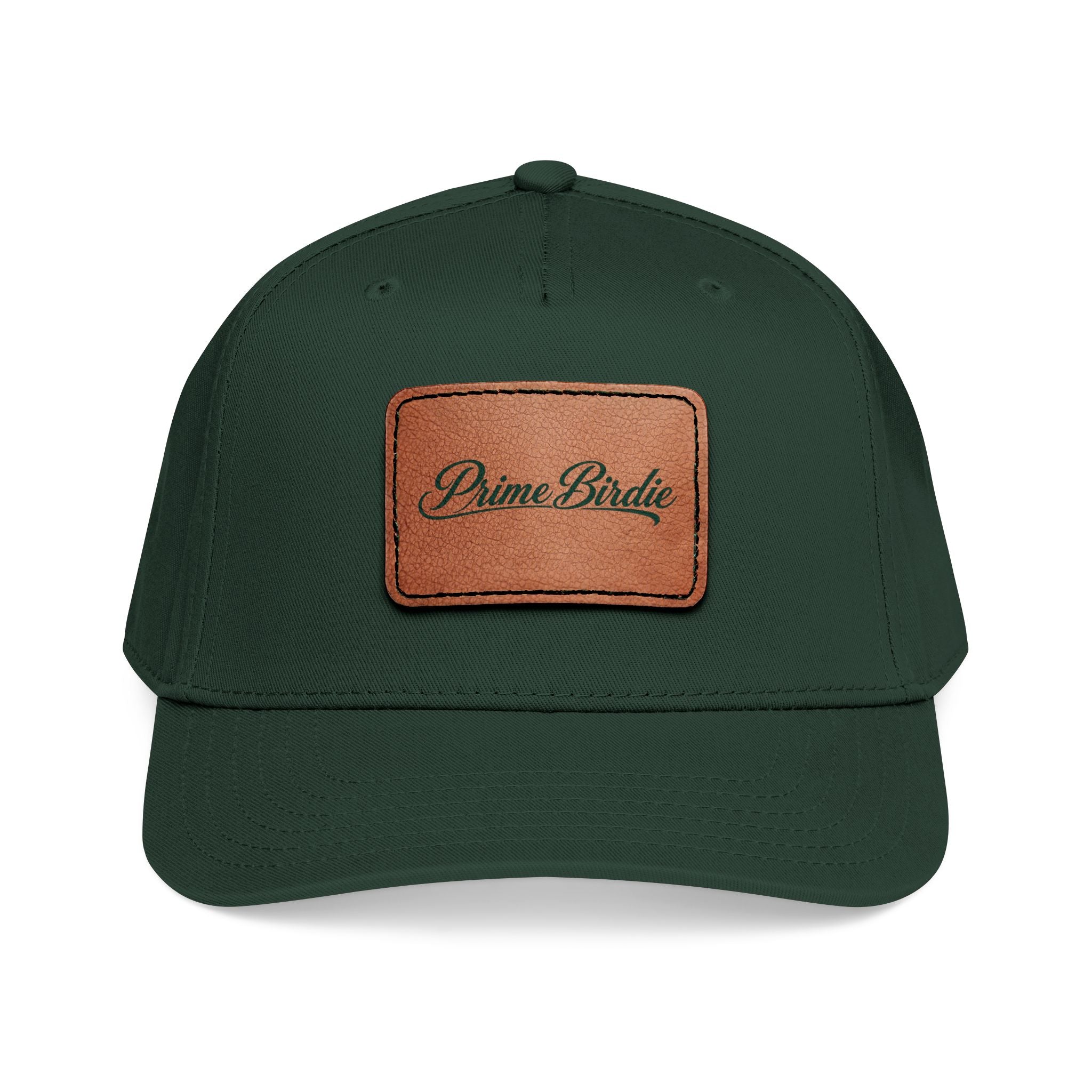 Mid Profile Baseball Cap with Leather Patch (Rectangle)