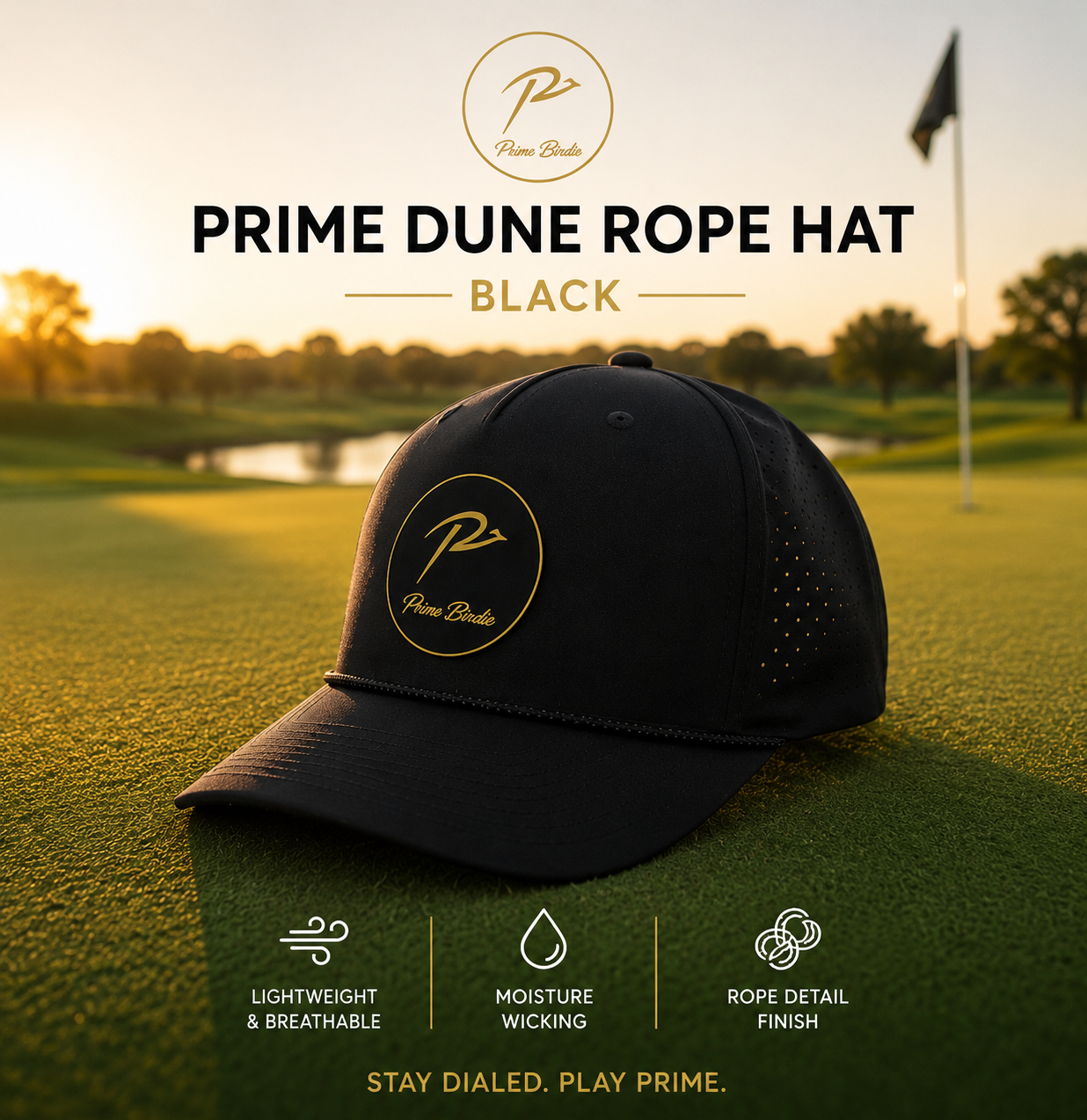 Prime Dune Rope Hat - Black