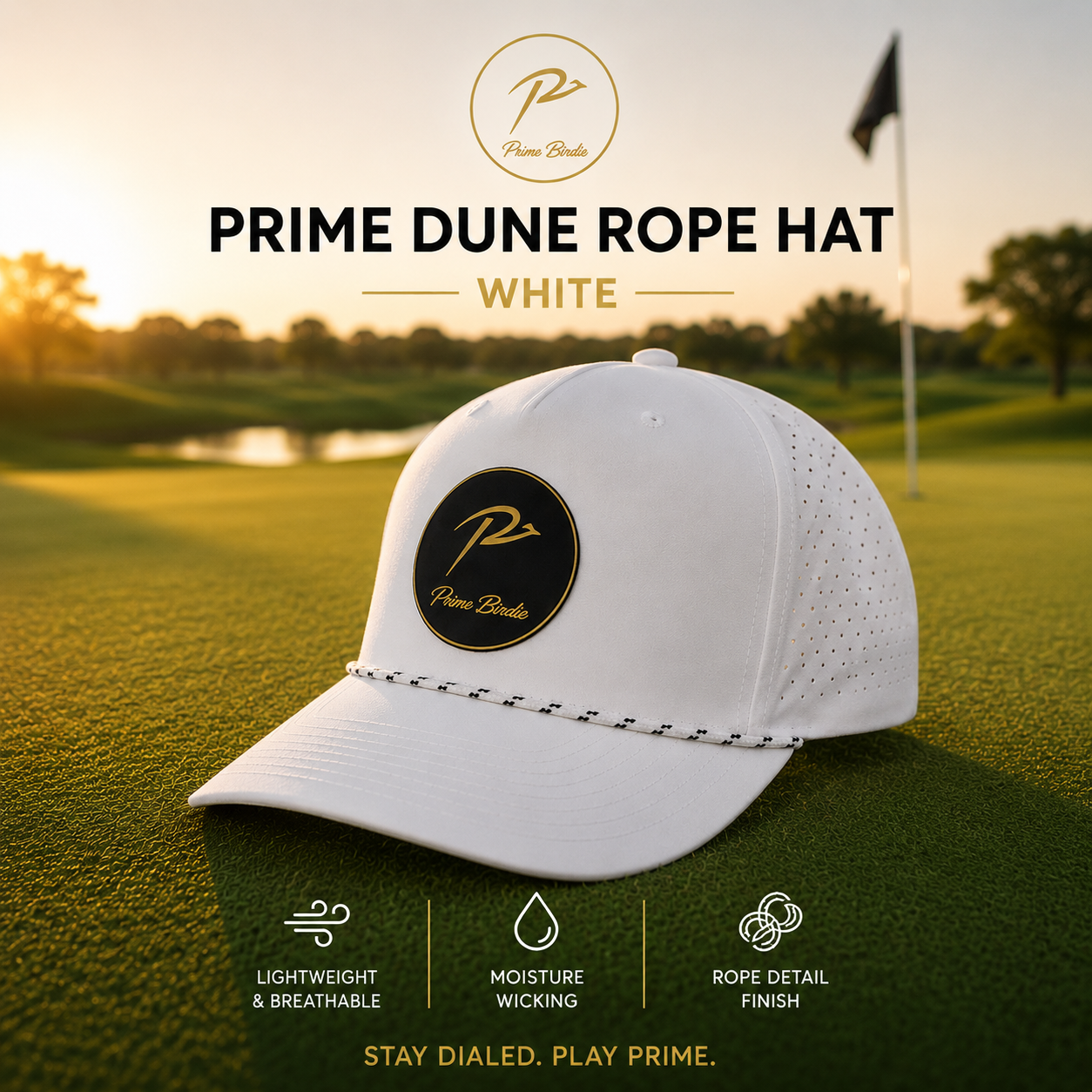 Prime Dune Rope Hat - White